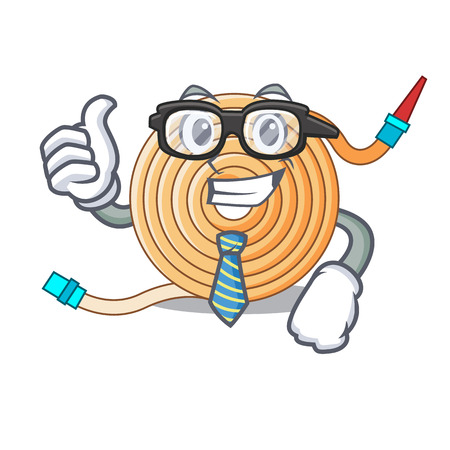 Businessman garden water hose cartoon vector illustrationのイラスト素材