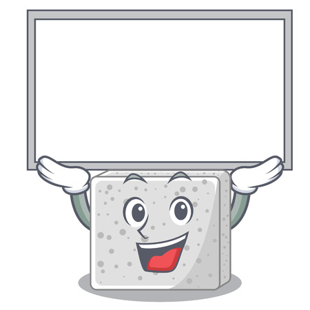 Up board feta cheese character cartoon vector illustrationのイラスト素材