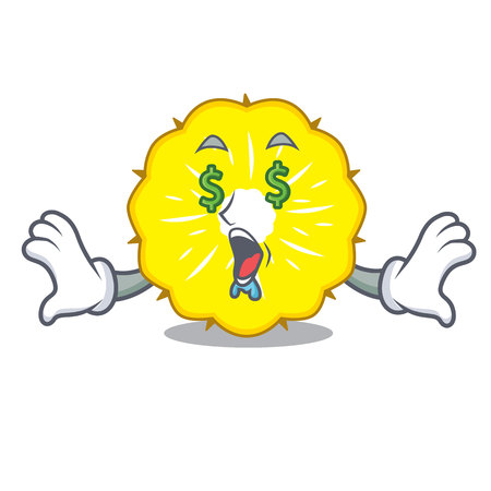 Money eye pineapple slice isolated on mascot vector illustrationのイラスト素材