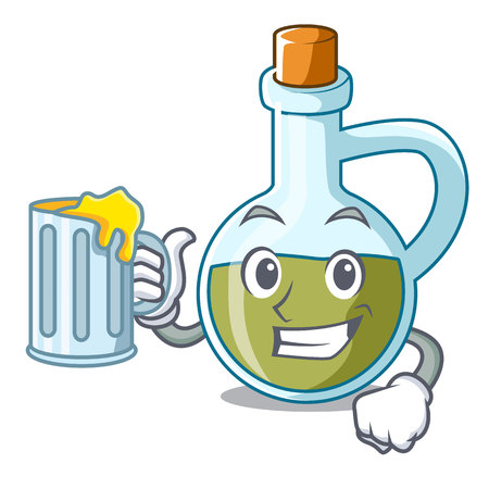With juice mascot cartoon fresh organic olive oil vector illustrationのイラスト素材