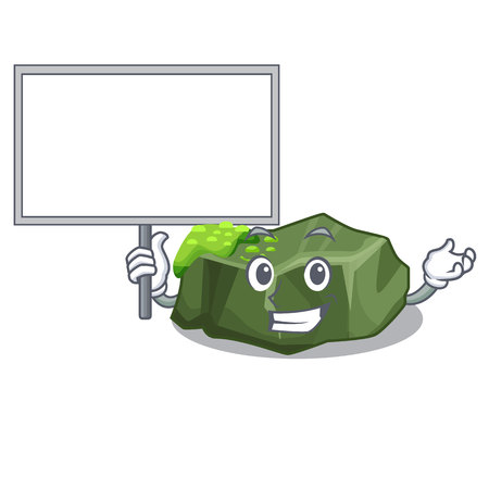 Bring board cartoon green rock sample of high grade vector illustrationのイラスト素材