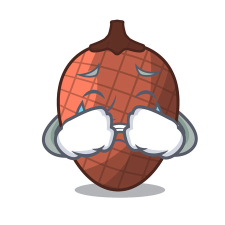 Crying mascot cartoon of moriche palm fruits vector illustrationのイラスト素材