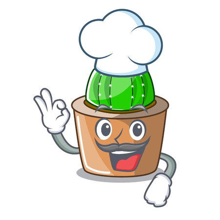 Chef cartoon star cactus plants at cactus farm vector illustrationのイラスト素材