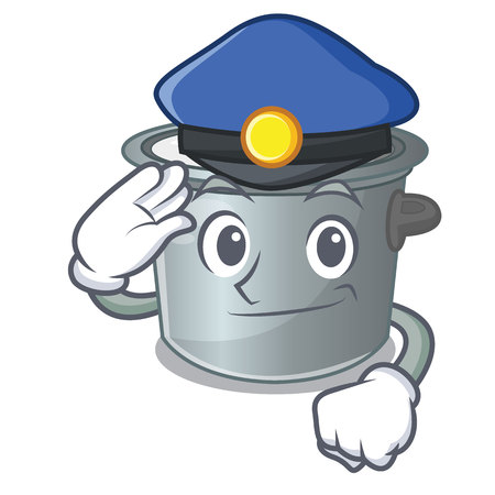 Police stock pot on wooden table cartoon vector illustrationのイラスト素材