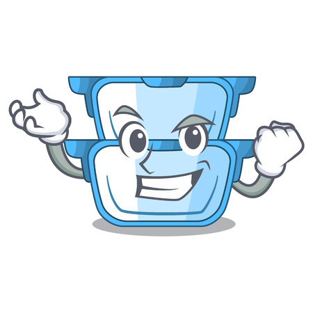 Successful double boiler character for the steaming food vector illustrationのイラスト素材