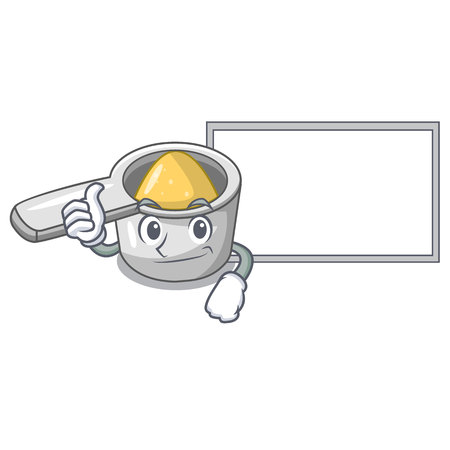 Thumbs up with board steel measuring spoons in cartoon table vector illustrationのイラスト素材