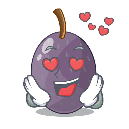 In love velvet tamarind tropical fruit on table cartoon vector illustrationのイラスト素材