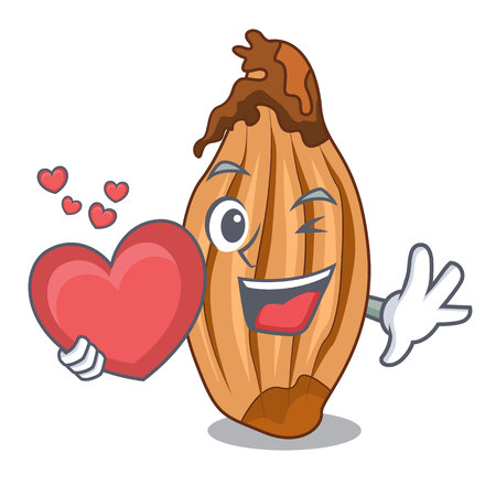 With heart ripe shallot isolated on a mascot vector illustrationのイラスト素材