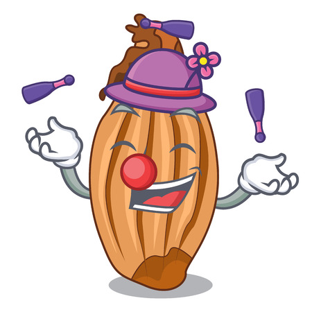 Juggling shallot in a glass bowl cartoonのイラスト素材