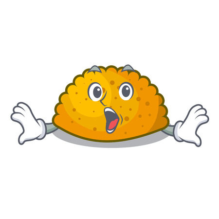 Surprised fried patties isolated on the mascotのイラスト素材