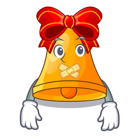 Silent golden christmas bell isolated on mascot vector illustrationのイラスト素材