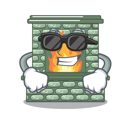 Super cool cartoon a fireplace in the house vector illustrationのイラスト素材
