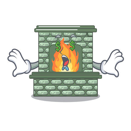 Money eye luxury fireplace isolated on the mascotのイラスト素材