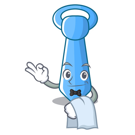 Waiter striped male necktie icon in cartoon vector illustrationのイラスト素材