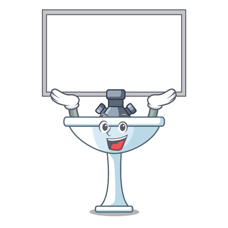 Up board cartoon sink in the kitchen room vector illustrationのイラスト素材