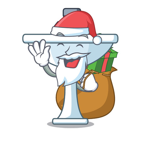 Santa with gift bathroom ceramic sink on mascot isolated vector illustartionのイラスト素材