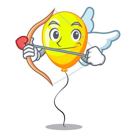 Cupid yellow balloon cartoon in shape illustration vector iilustrationのイラスト素材