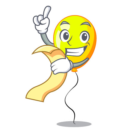 With menu character yellow balloon ticket on holiday vector illustrationのイラスト素材
