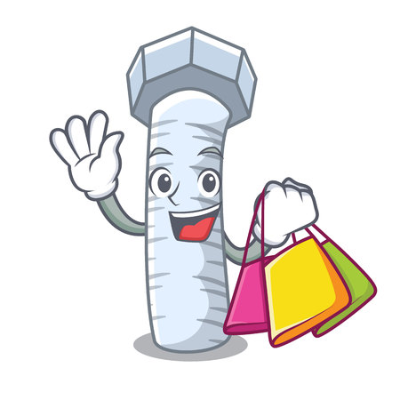 Shopping Metal bolt that isolated on mascot vector illustrationのイラスト素材