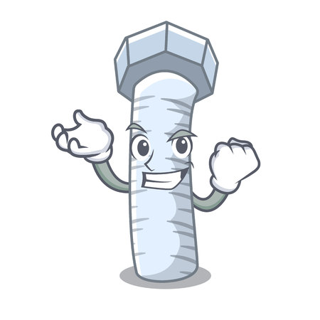 Successful Metal bolt that isolated on mascot vector illustrationのイラスト素材