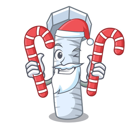 Santa with candy cartoon bolts closeup on the car vector illustrationのイラスト素材