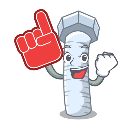 Foam finger cartoon bolts closeup on the car vector illustrationのイラスト素材