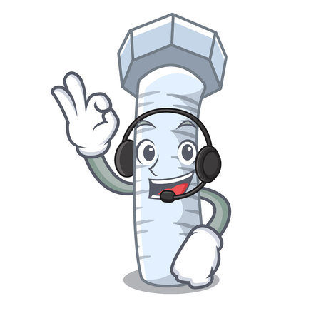 With headphone cartoon bolts closeup on the car vector illustrationのイラスト素材