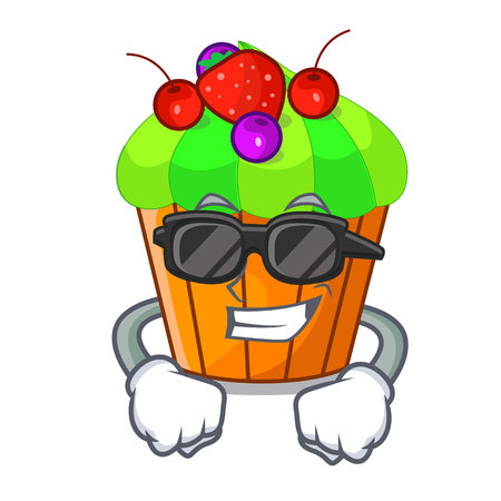 Super cool ice cream sundae cupcakes on character vector illustrationのイラスト素材