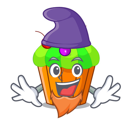 Elf cupcake shape cartoon the delicious one vector illustrationのイラスト素材