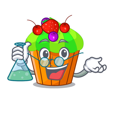 Professor ice cream sundae cupcakes on character vector illustrationのイラスト素材