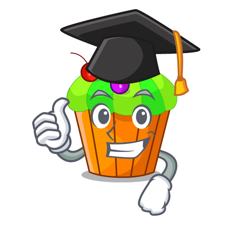 Graduation ice cream sundae cupcakes on character vector illustrationのイラスト素材