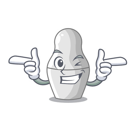 Wink unpainted nested Russian dolls on cartoon vector illustrationのイラスト素材