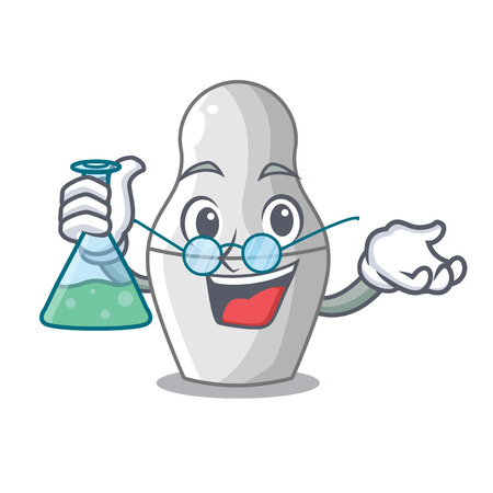 Professor unpainted nested Russian dolls on cartoon vector illustrationのイラスト素材