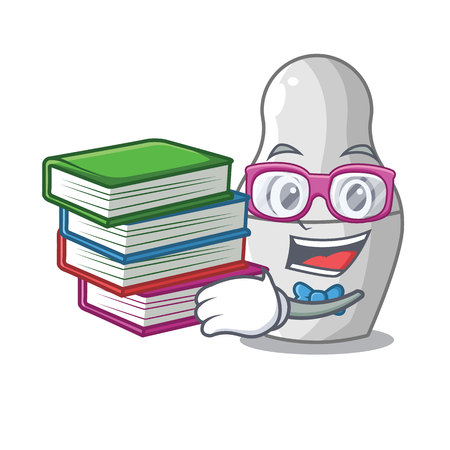 Student with book nesting doll russian matryoshka on mascot vector illustrationのイラスト素材