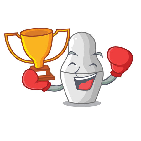 Boxing winner nesting doll russian matryoshka on mascot vector illustrationのイラスト素材