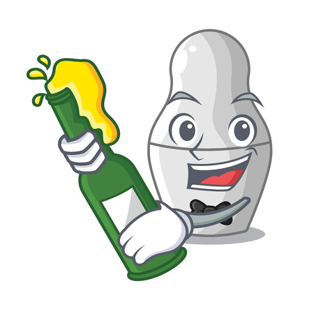 With beer nesting doll russian matryoshka on mascot vector illustrationのイラスト素材