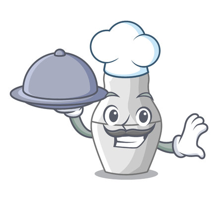 Chef with food cartoon nesting dolls which not painted vector illustrationのイラスト素材