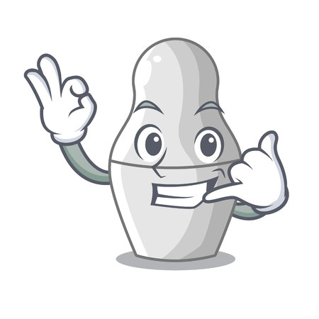 Call me nesting doll russian matryoshka on mascot vector illustrationのイラスト素材