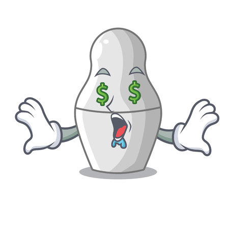 Money eye nesting doll russian matryoshka on mascot vector illustrationのイラスト素材
