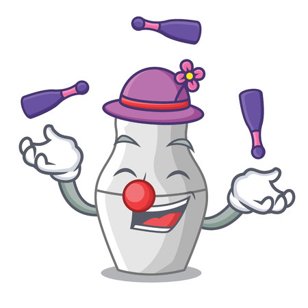 Juggling nesting doll russian matryoshka on mascot vector illustrationのイラスト素材