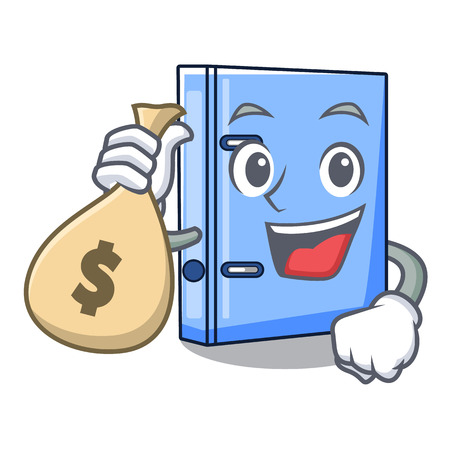 With money bag office binder with on metal cartoon vector illustrationのイラスト素材