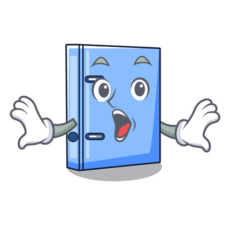 Surprised office binder mascot blank copy book vector illustrationのイラスト素材