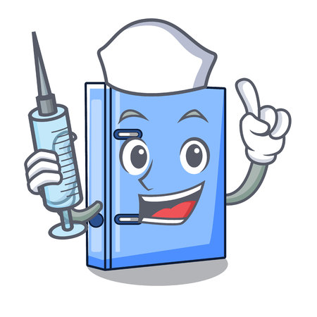 Nurse office binder with file character funny vector illustrationのイラスト素材