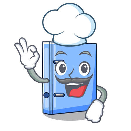 Chef office binder with file character funny vector illustrationのイラスト素材