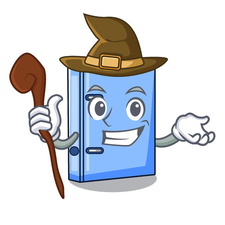 Witch office binder mascot blank copy book vector illustrationのイラスト素材
