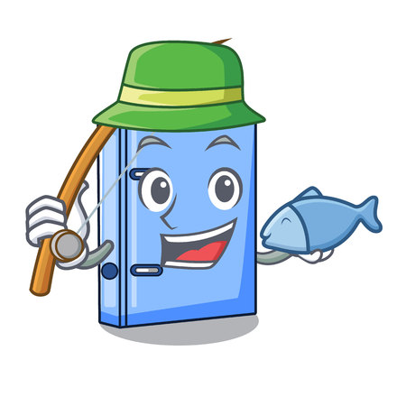 Fishing office binder mascot blank copy book vector illustrationのイラスト素材