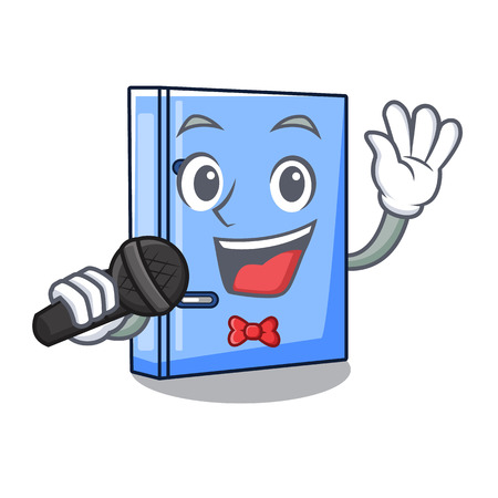 Singing office binder mascot blank copy book vector illustrationのイラスト素材