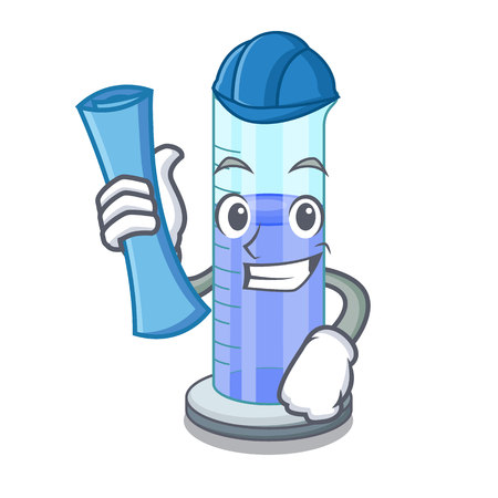 Architect graduated cylinder icon in outline character vector illustrationのイラスト素材