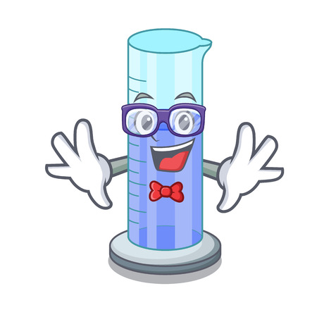 Geek graduated cylinder icon in outline character vector illustrationのイラスト素材