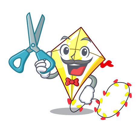 Barber Kite cartoon fly away in sky vector illustrationのイラスト素材